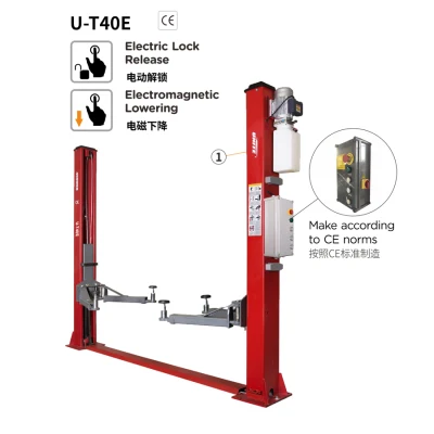 Unite Two Post Lift CE Standard Car Vehicle Lifting Equipment U-T40e Elevador de dos postes para garaje